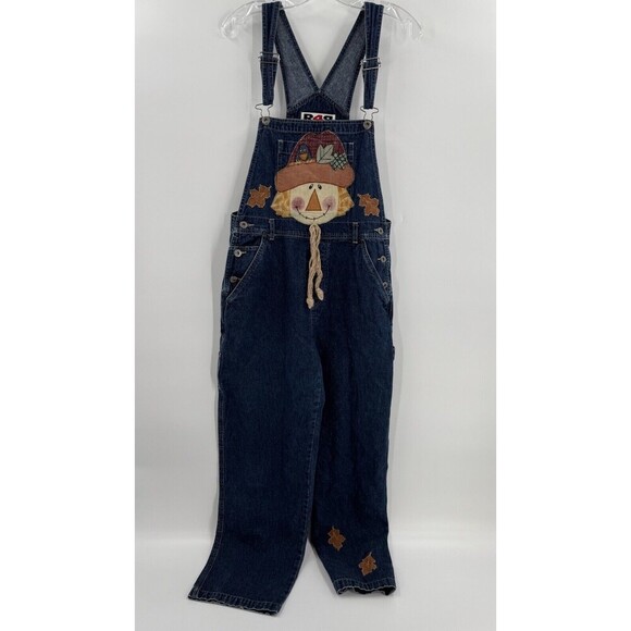 RAVE 4 REAL R4R BIB OVERALLS 100% COTTON  SCARECROW SIZE MEDIUM BOHO CORE - Picture 6 of 11